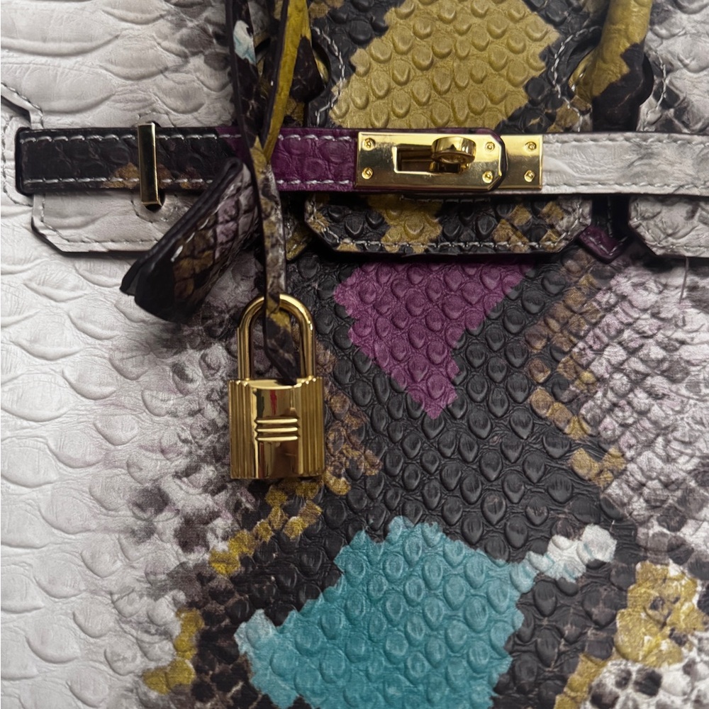 Multicolor Python Print Women Bag - Picture 6 of 9